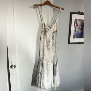 Kimchi Blue Cream Asymmetrical Tiered Sundress